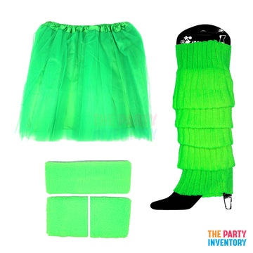 1980s Girl Costume Kit (5 Piece Set) Green