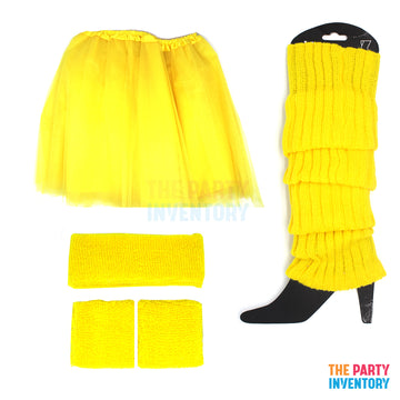 1980s Girl Costume Kit (5 Piece Set) Yellow