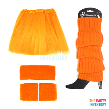 1980s Girl Costume Kit (5 Piece Set) Orange