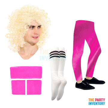 1980s Workout Man Costume Kit (Deluxe) Pink
