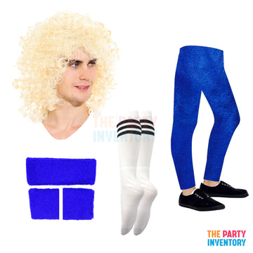 1980s Workout Man Costume Kit (Deluxe) Blue
