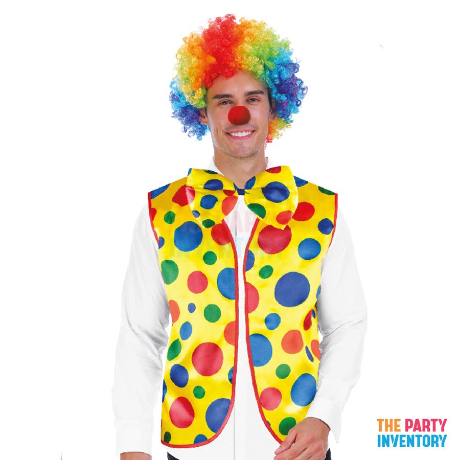 Clown Rainbow Stripe Bow Tie & Vest Set (3pc)