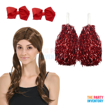 Cheerleader Costume Kit (Deluxe) Red