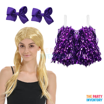 Cheerleader Costume Kit (Deluxe) Purple