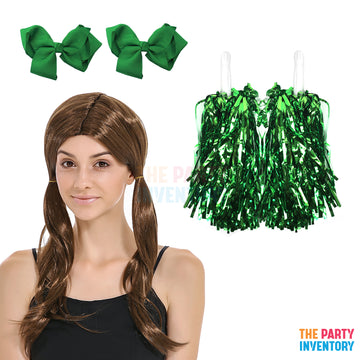 Cheerleader Costume Kit (Deluxe) Green