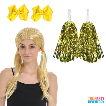 Cheerleader Costume Kit (Deluxe) Yellow