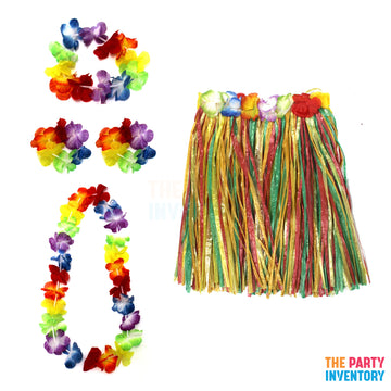 Hawaiian Costume Kit (Deluxe) Rainbow