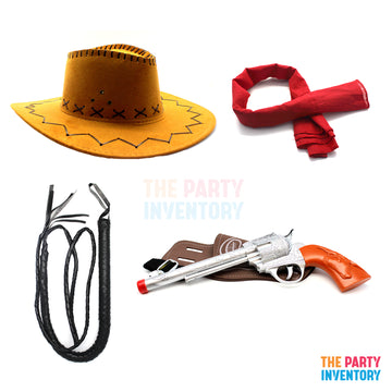Cowboy/Cowgirl Costume Kit (4 Piece Set) Light Brown