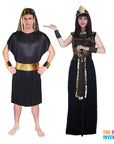 Adult Egyptian Pharoah & Queen Couple Costume Set (Black)