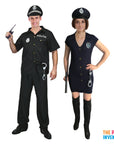 Adult Police Man & Woman Couple Costume Set