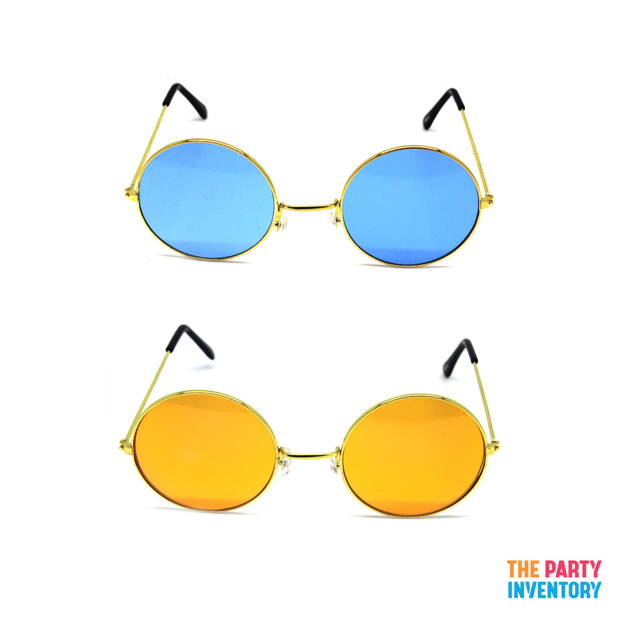 Adult Blue Hippie Man & Lady Couple Costume Set