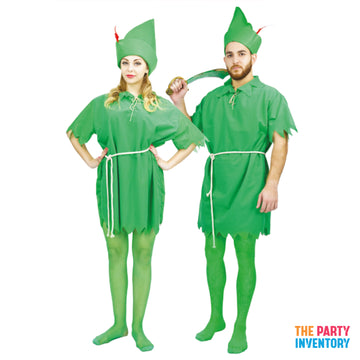 Adult Green Flying Boy Couple Costume Set