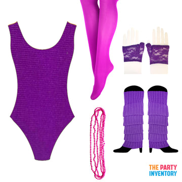 1980s Purple/Pink Girl Costume Kit