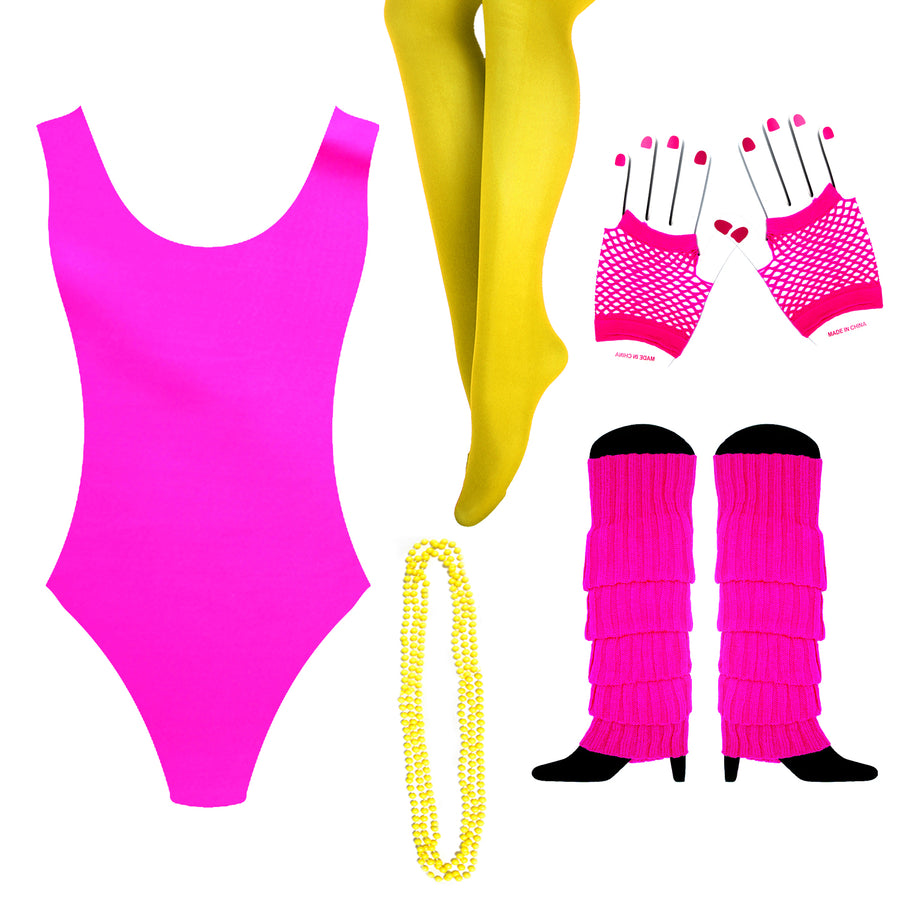 1980s Pink/Yellow Girl Costume Kit