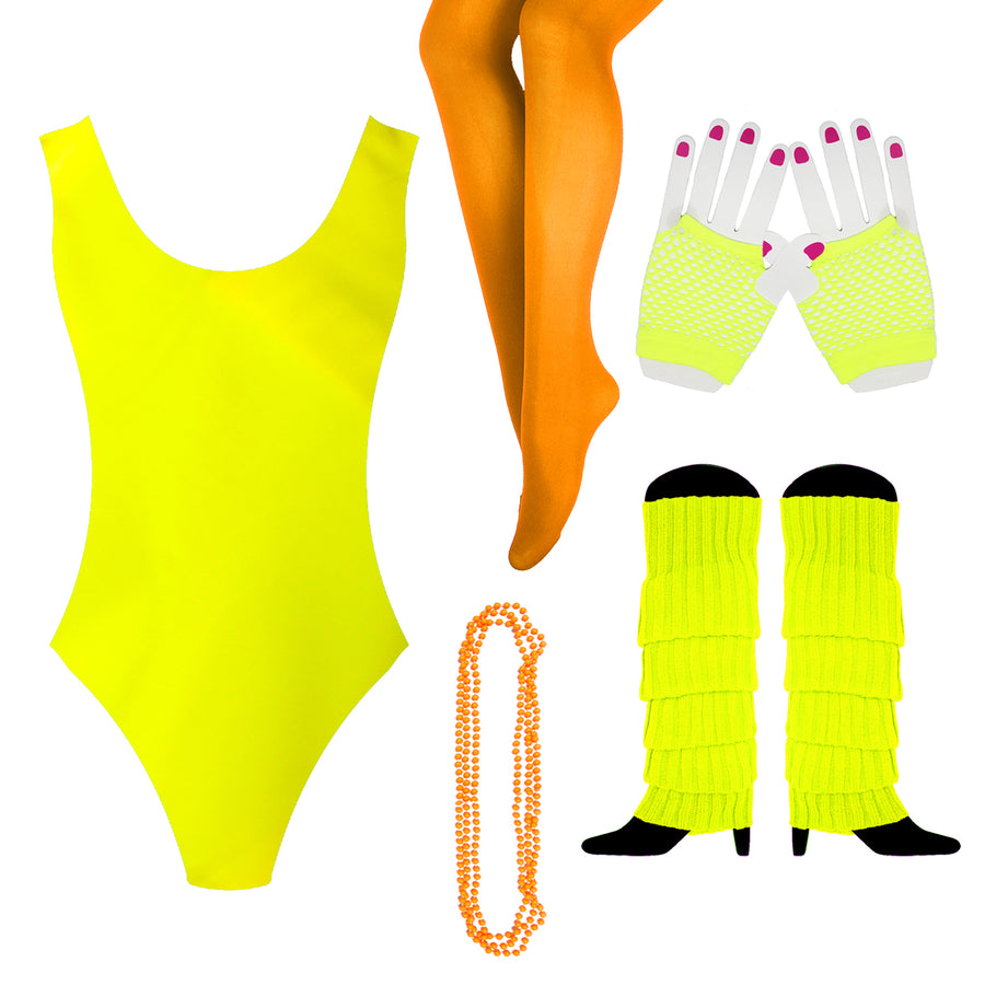 1980s Yellow / Orange Girl Costume Kit