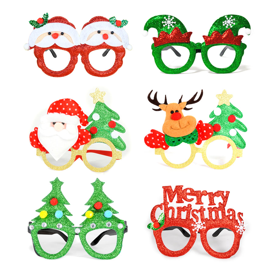 Merry Christmas Glasses Photo Prop Kit (6 pack)