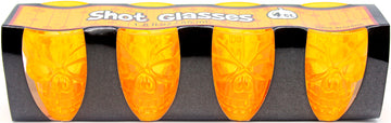 Orange Skull Shot Glasses (4 Pack)