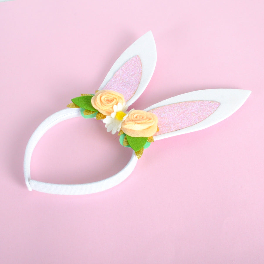 Deluxe Bunny Ears Flower Headband