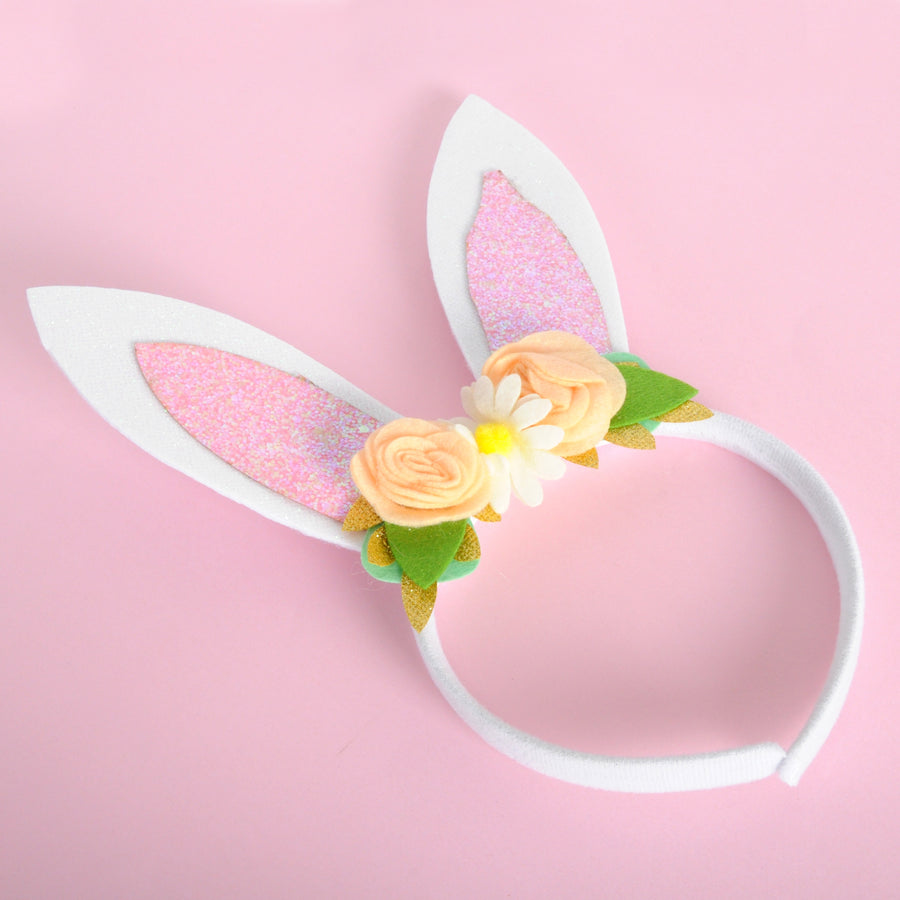 Deluxe Bunny Ears Flower Headband