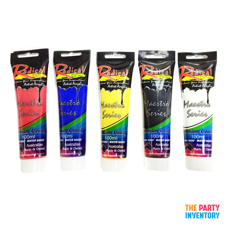 Primary Colours Acrylic Paint Set (5pcs)