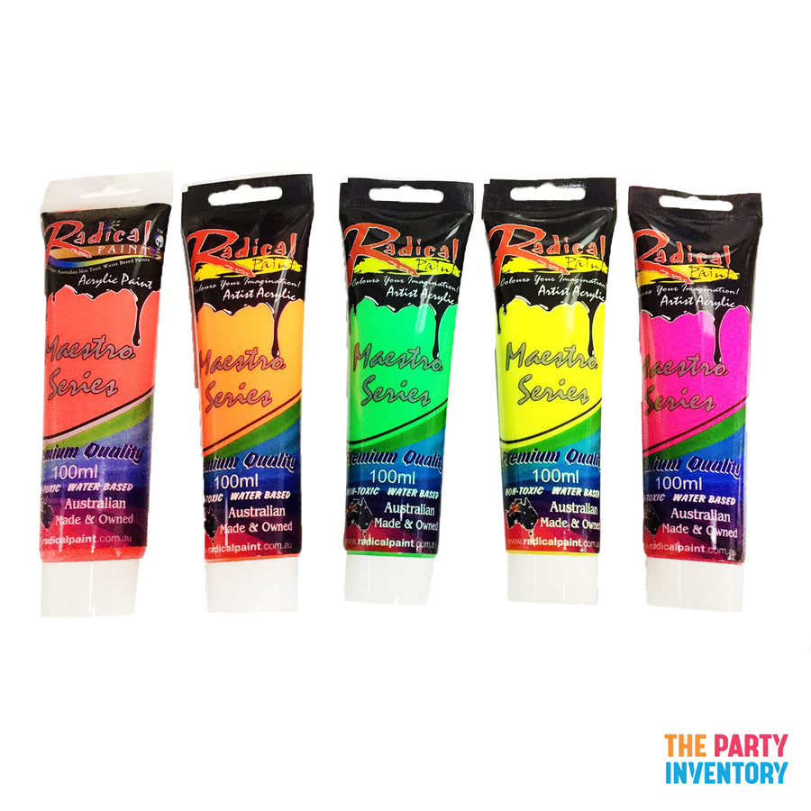 Fluro Colours Acrylic Paint Set (5pcs)