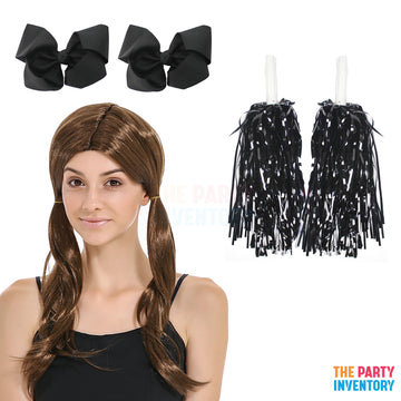 Cheerleader Costume Kit (Deluxe) Black