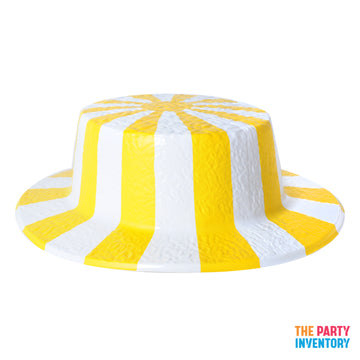 Plastic Boat Hat (Yellow and White)