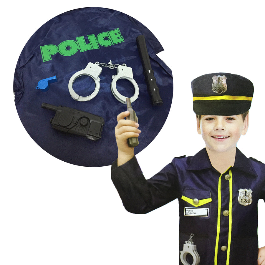 Children Police Officer Costume and Accessories Kit (4-6 Years)