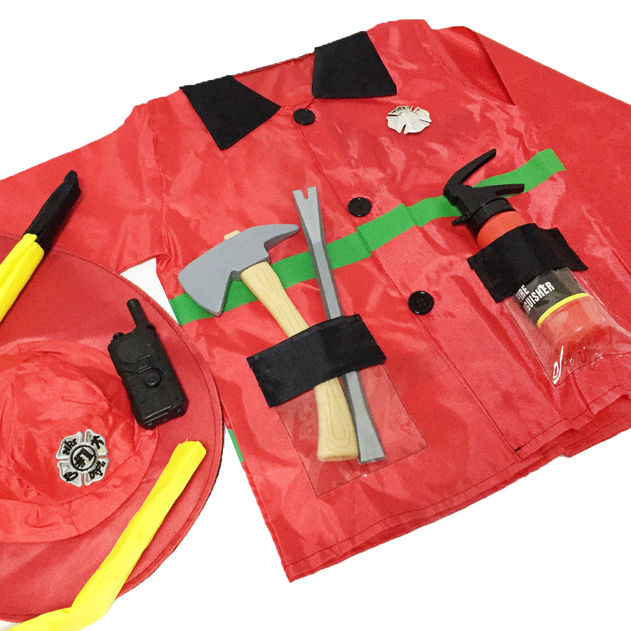 Children Fire Fighter Costume and Accessories Kit (4-6 Years)