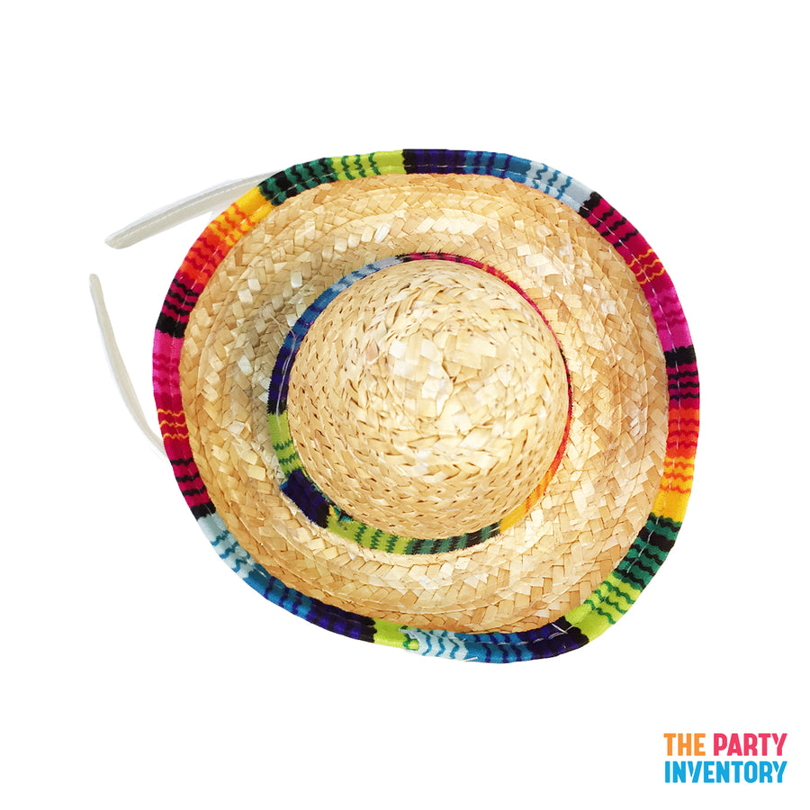 Mini Straw Sombrero Hat Headband