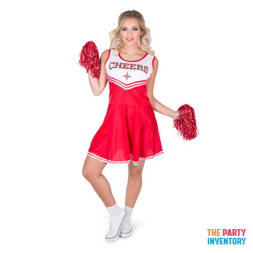 Adult Red Cheerleader Costume