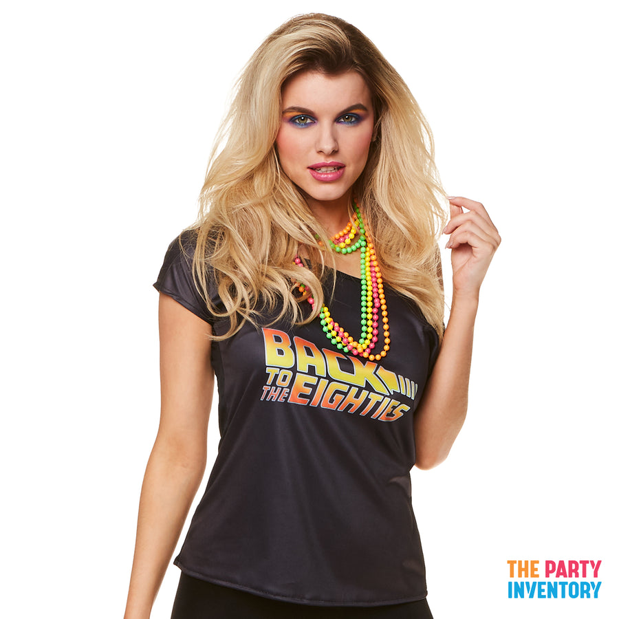 Adult Womens Back to the 80s Printed T-Shirt