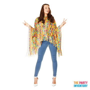 Adult Flower Power Hippie Poncho