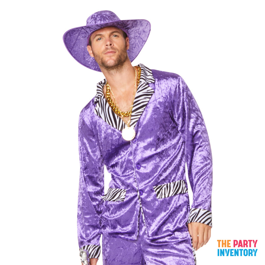 Adult 80s Purple Pimp Suit Costume