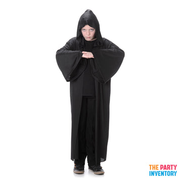 Childrens Black Hooded Robe