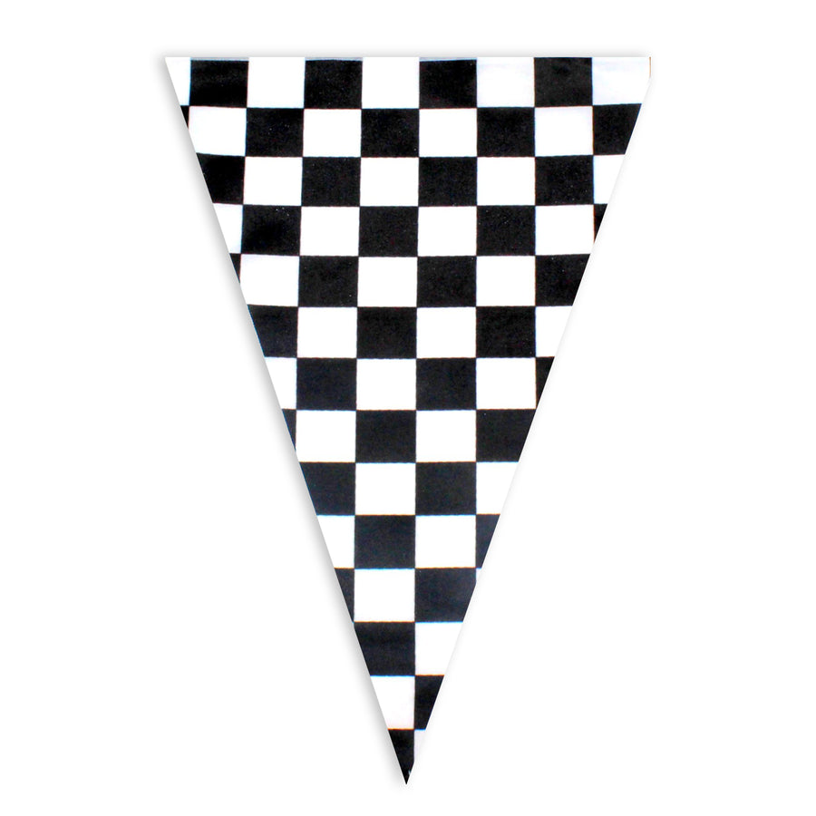 Black and White Checkered Triangle Bunting Flags