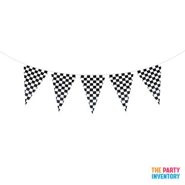 Black and White Checkered Triangle Bunting Flags