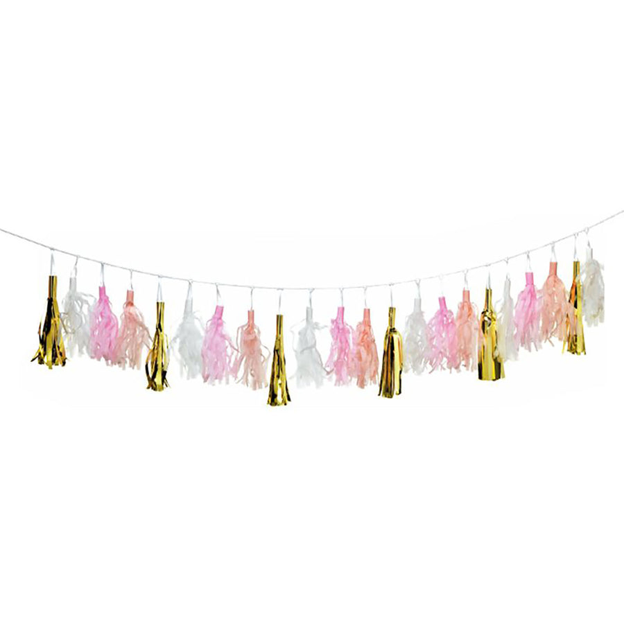 Pink and Gold Tassel Garland