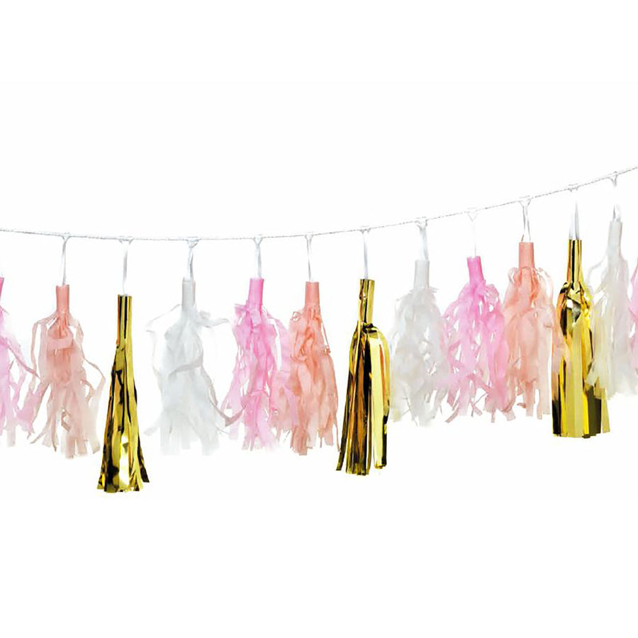 Pink and Gold Tassel Garland