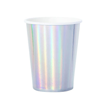 Iridescent Silver Paper Cups (6pk)