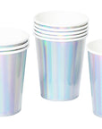 Iridescent Silver Paper Cups (6pk)