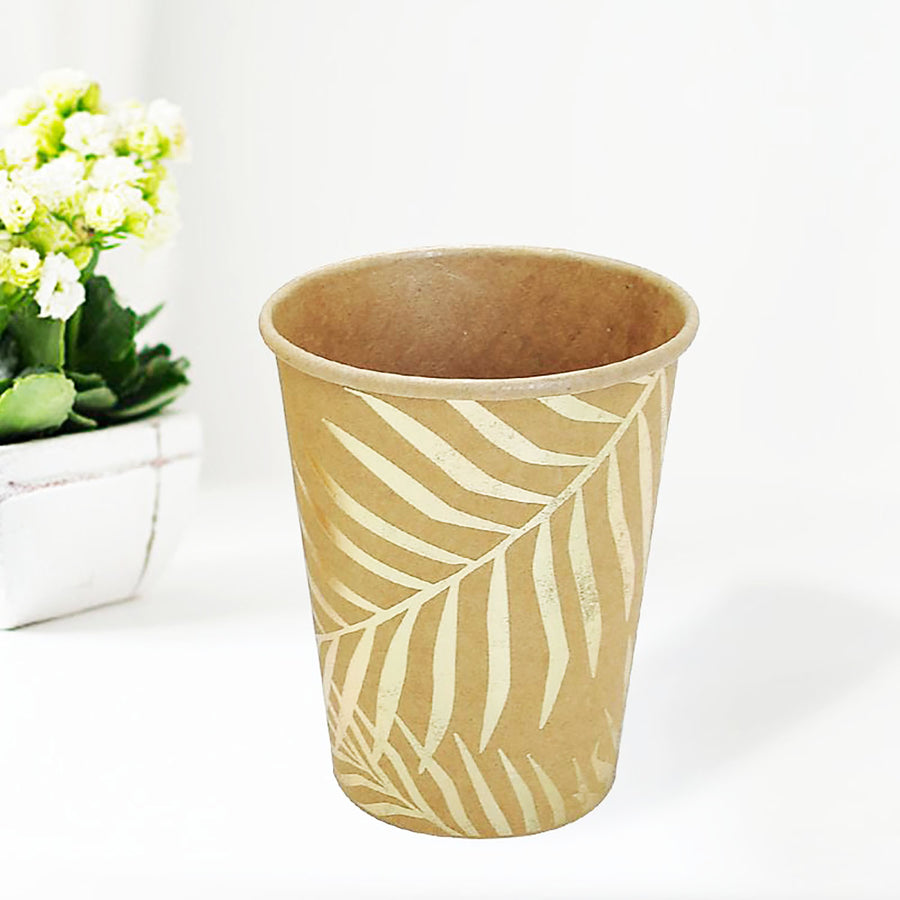 Brown Craft Paper Cups with Gold Leaf Foil (6pk)