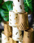 Brown Craft Paper Cups with Gold Leaf Foil (6pk)