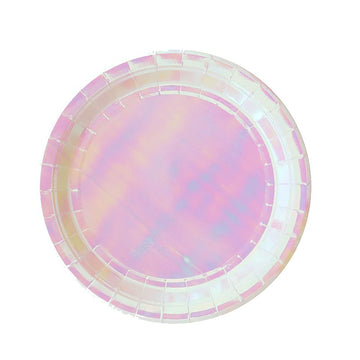 Iridescent Pink Paper Plates (8pk)