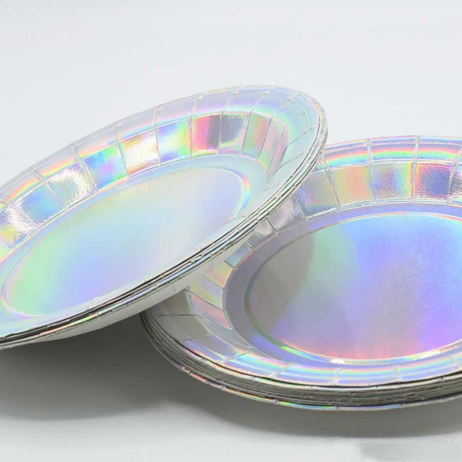 Iridescent Silver Paper Plates (6pk)
