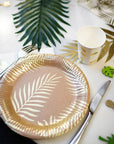 Brown Craft Paper Plates with Gold leaf foil (6pk)