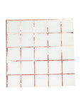 Rose Gold Grid Napkins 16pk