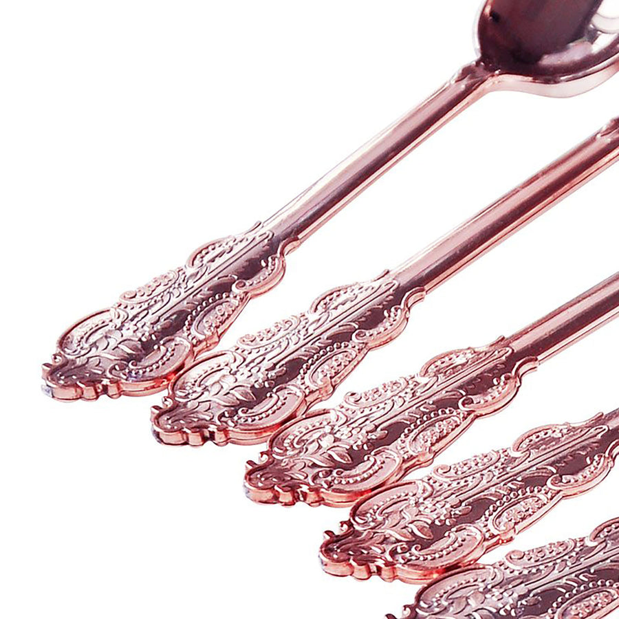 Deluxe Plastic Cutlery Set (Rose Gold)