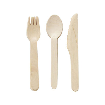 Rustic Wooden Cutlery Set (12pk)