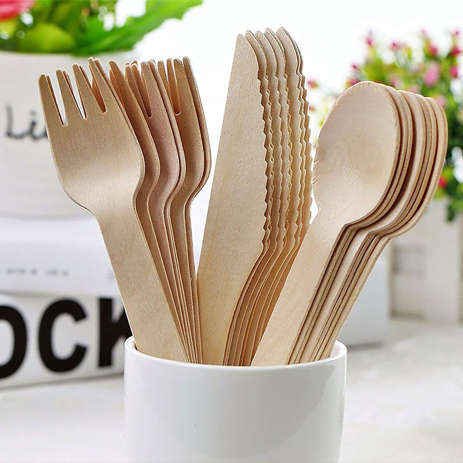 Rustic Wooden Cutlery Set (12pk)